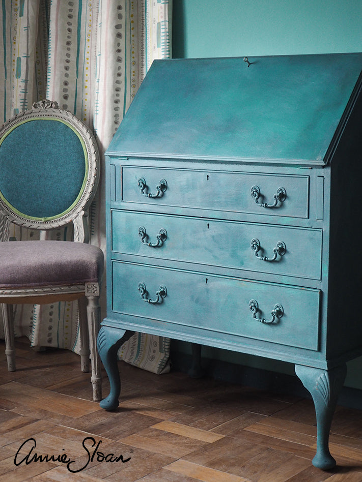 Blue painted bureau